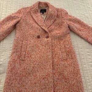 J. Crew Nalya Daphne Italian Tweed Pink Coat Size 2